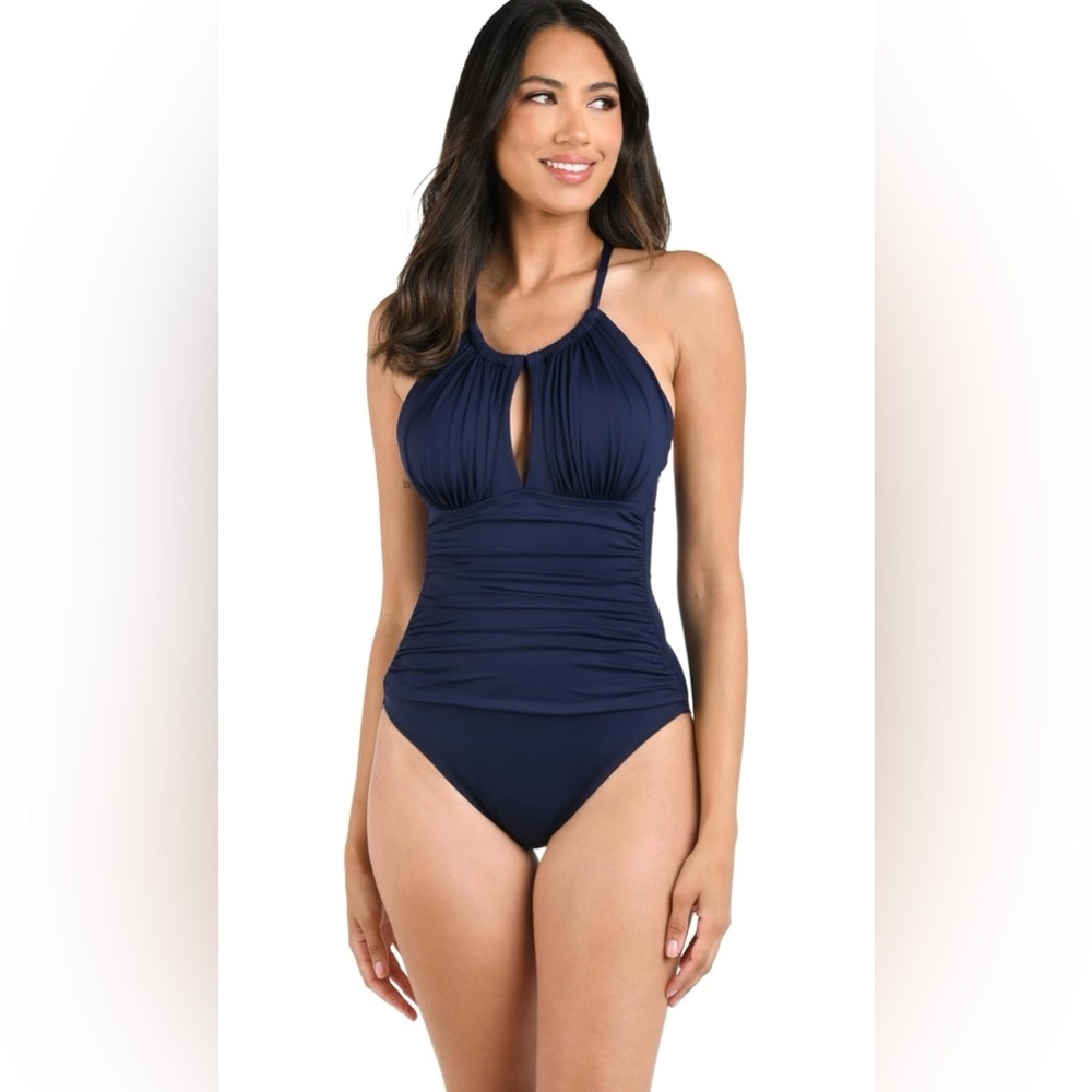 La Blanca NWT Island Goddess High Neck Keyhole One Piece Swimsuit 8